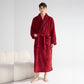 Unisex Plush Solid Warm Long Robe - image 7