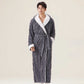 Jacquard Hooded Plush Warm Bathrobe - image 1
