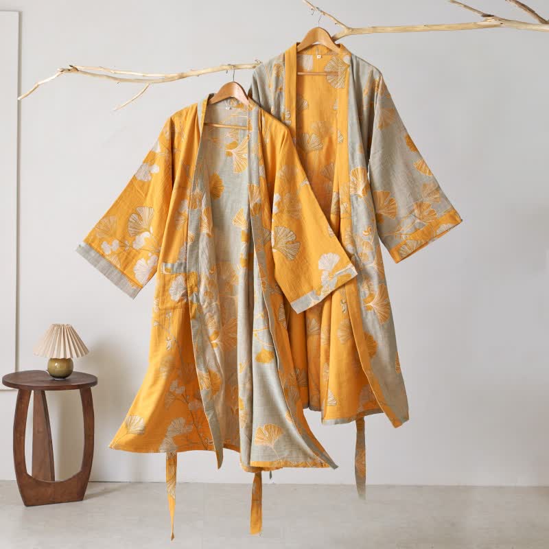 Ownkoti Cotton Gauze Ginkgo Kimono Robe - image 47