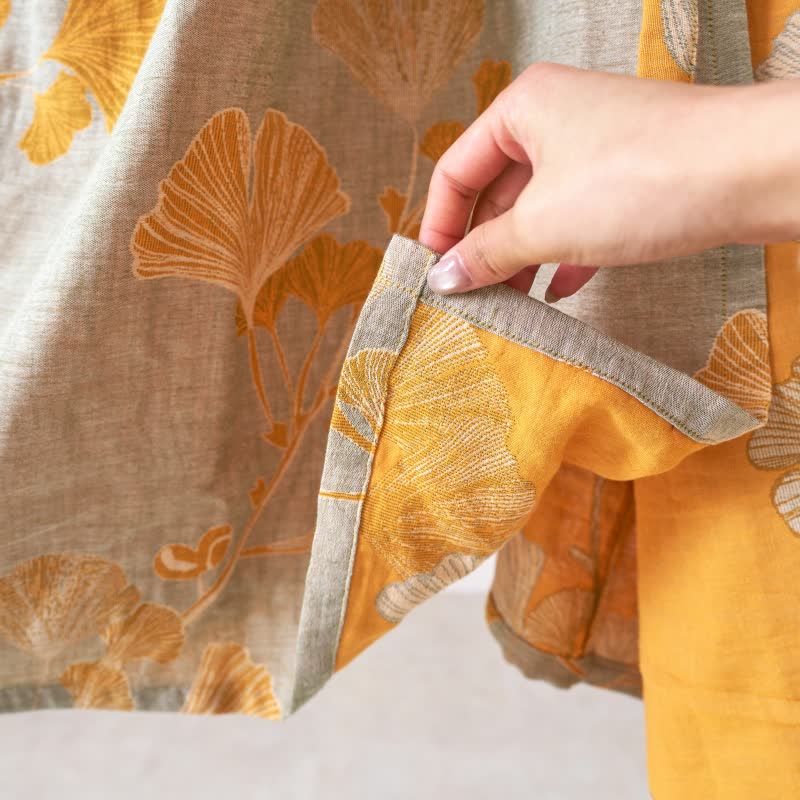 Ginkgo Leaf Hanfu Inspired Cotton Nightdress - image 35