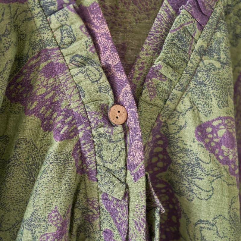 Elegant Butterfly Ruffled Cotton Nightdress - image 11