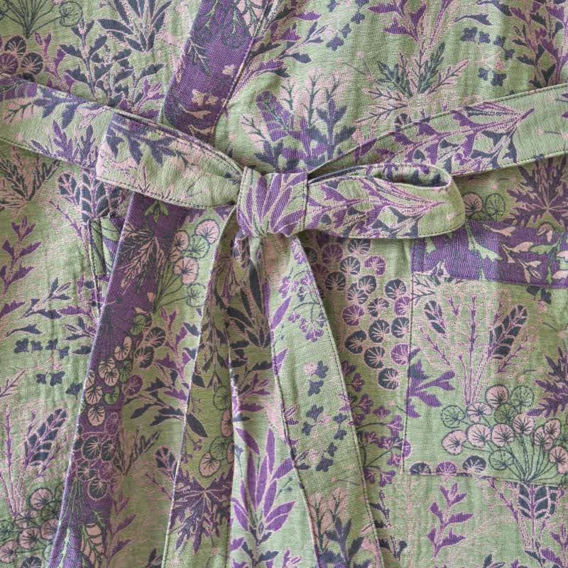 Botanical Plant Cotton Gauze Kimono Robe - image 14