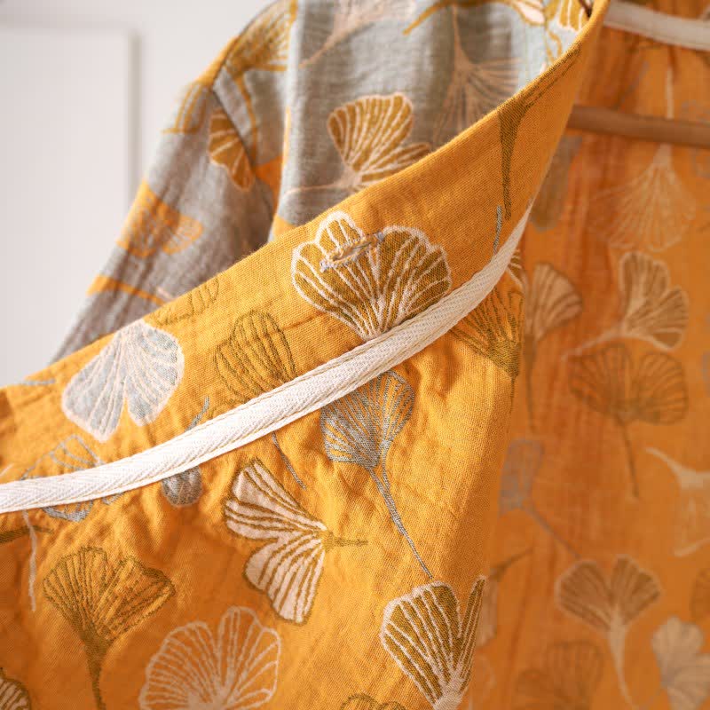 Ginkgo Leaf Ruffled Cotton Nightdress - image 10