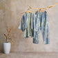 Ginkgo Leaf Organic Cotton Kimono Loungewear - Light Blue - XL - image 2