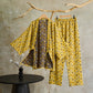 Ginkgo Organic Cotton Kimono Loungewear Set - Yellow & Grey - XL - image 4