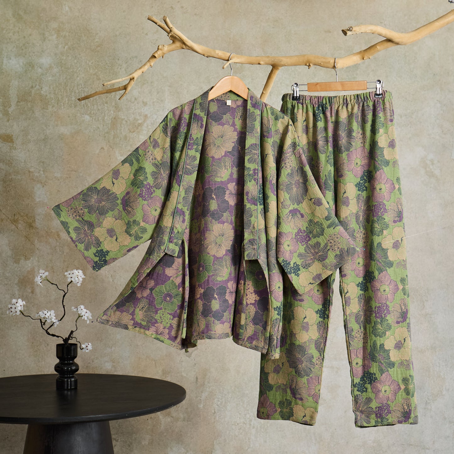 Peach Blossom Kimono style Loungewear Set - image 2