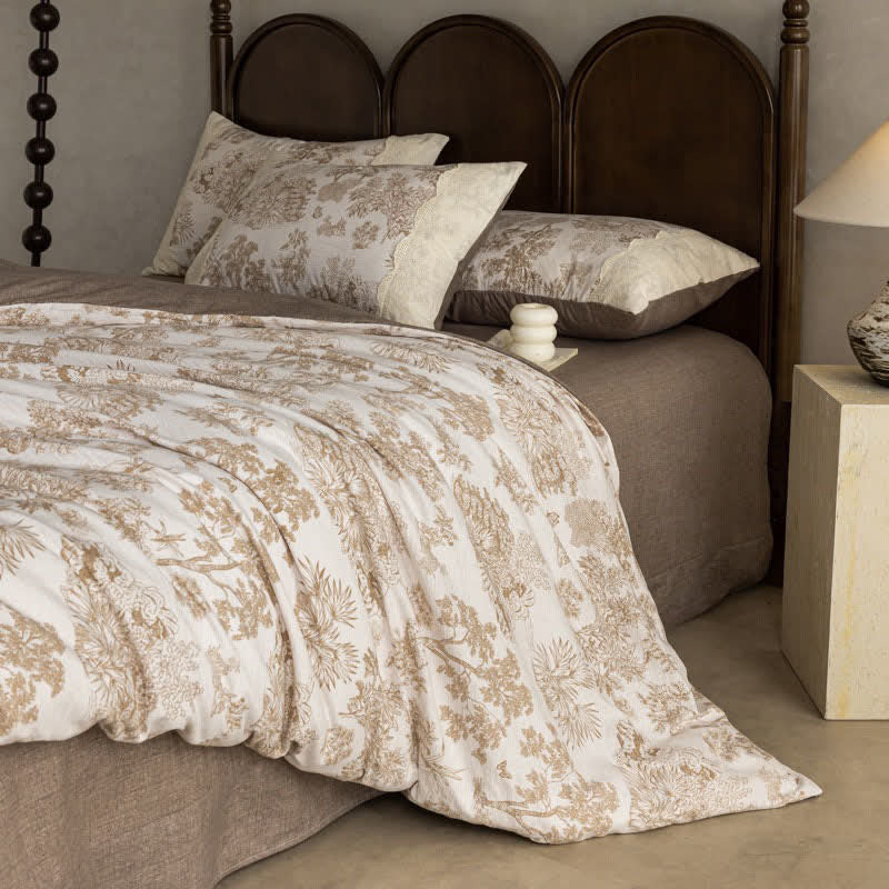 Farmhouse Style Cotton Linen Bedding Set(4PCS) - image 3
