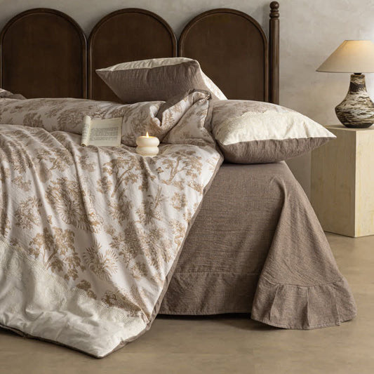Farmhouse Style Cotton Linen Bedding Set(4PCS) - image 1