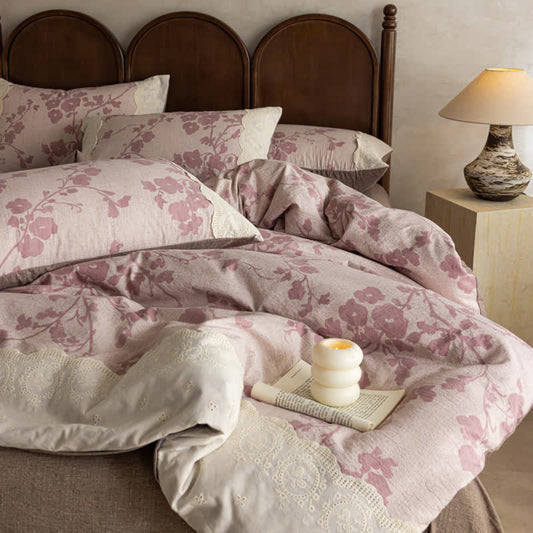 Romantic Yarn-Dyed Cotton Linen Bedding Set(4PCS) - image 1