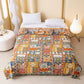 Colorful Retro Checkered Cotton Gauze Quilt - image 1