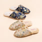 Vintage Floral Embroidered Plush House Slippers - image 2