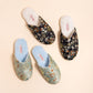 Vintage Floral Embroidered Plush House Slippers - image 3
