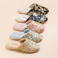 Vintage Floral Embroidered Plush House Slippers - image 0