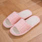 Solid Color Linen House Slippers - Pink - L - image 4