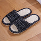 Solid Color Linen House Slippers - Black - 2XL - image 6
