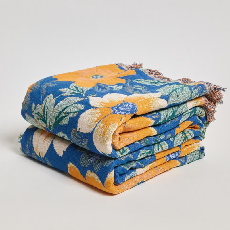 Ownkoti Bright Daisy Cotton Gauze Tassel Blanket - image 6