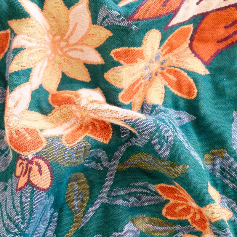 Flourishing Floral Cotton Tassel Blanket - image 4