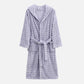 Simple Flannel Robe with Hood and Pockets - Light Purple - One Size - image 11