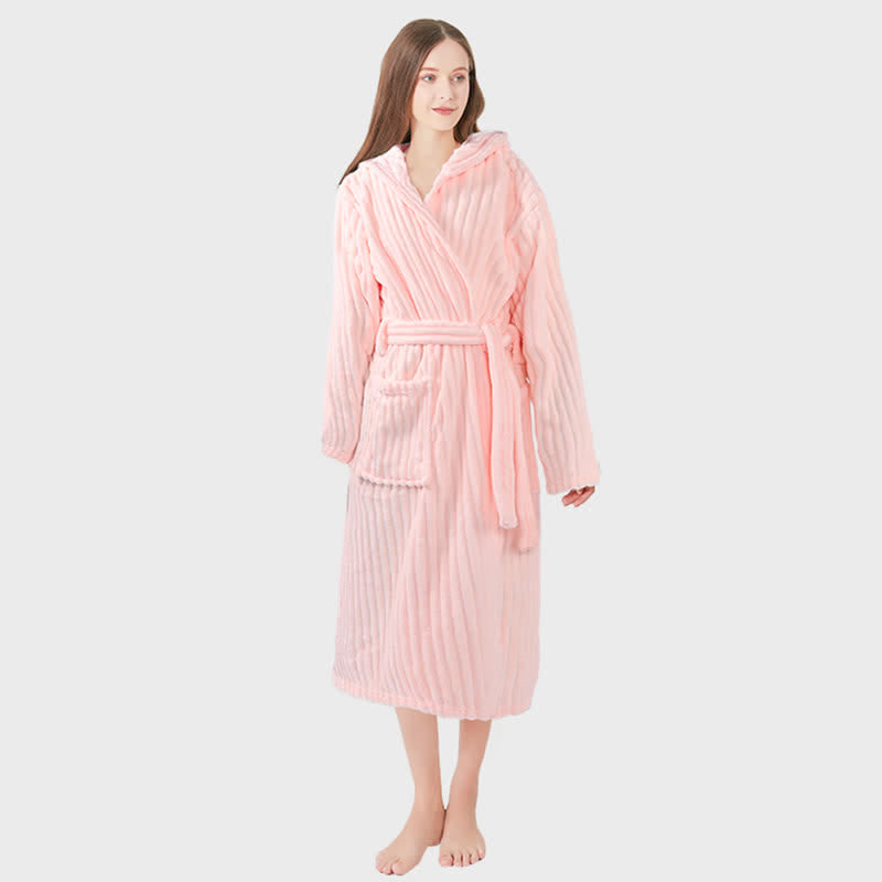 Ownkot Unisex Cloud-Soft Hooded Plush Robe - Light Pink - One size - image 7