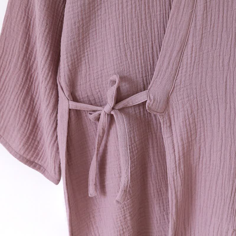 Unisex Minimalist Cotton Gauze Kimono Loungewear - image 7