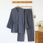 Unisex Minimalist Cotton Gauze Kimono Loungewear - Dark Grey - Men  XL - image 14