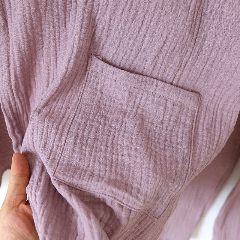 Unisex Minimalist Cotton Gauze Kimono Loungewear - image 9