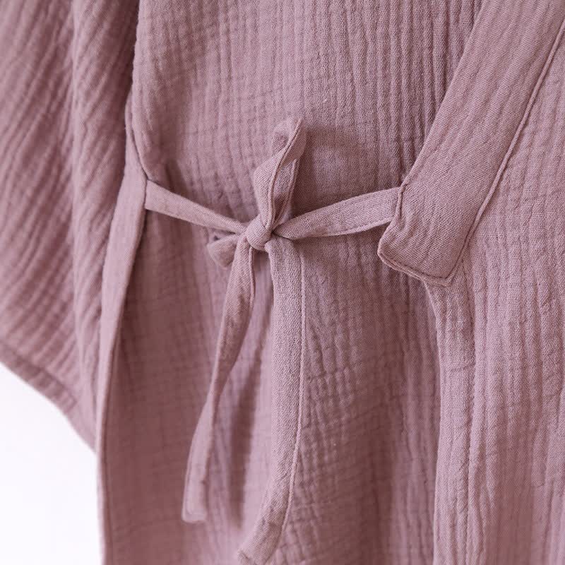 Unisex Minimalist Cotton Gauze Kimono Loungewear - image 6