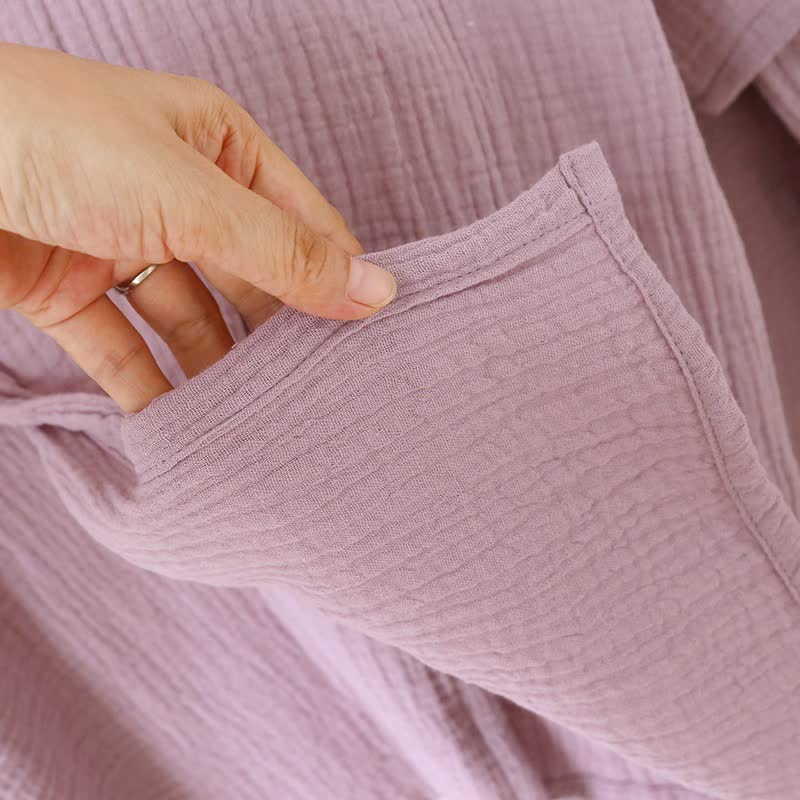 Unisex Minimalist Cotton Gauze Kimono Loungewear - image 11