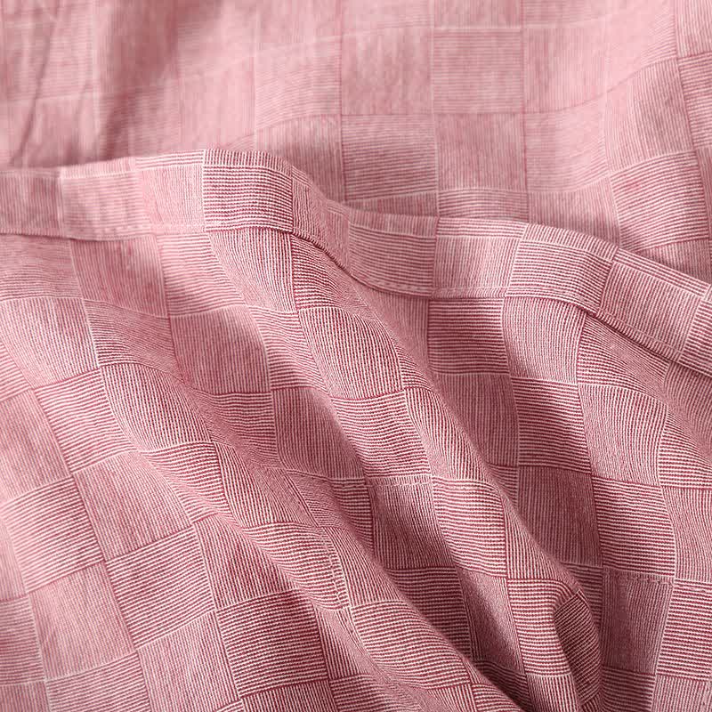 Subtle Plaid Cotton Gauze Kimono Loungewear - image 5