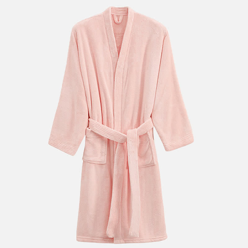 Ownkot Unisex Cozy Hotel & Spa Terry Cloth Robe - Light Pink - XL - image 9