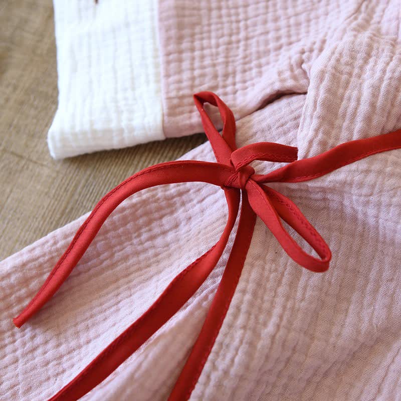 Oriental Style Cotton Gauze Kimono Loungewear - image 9