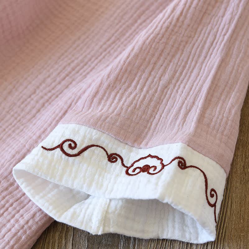 Oriental Style Cotton Gauze Kimono Loungewear - image 14