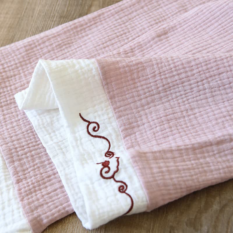 Oriental Style Cotton Gauze Kimono Loungewear - image 13