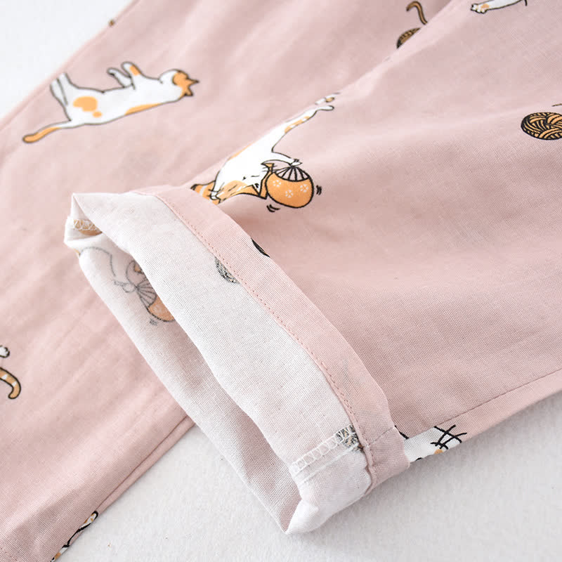 Couple Matching Cat Cotton Kimono Loungewear - image 14