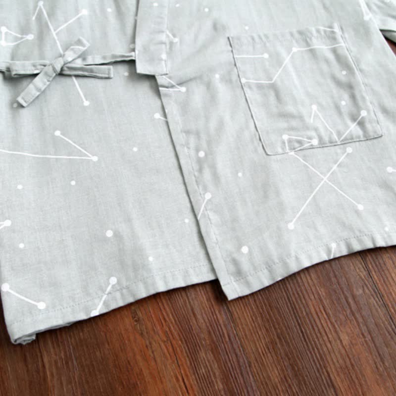 Couple Matching Line Cotton Kimono Loungewear - image 15