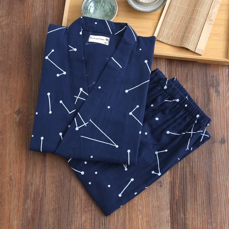 Couple Matching Line Cotton Kimono Loungewear - image 10