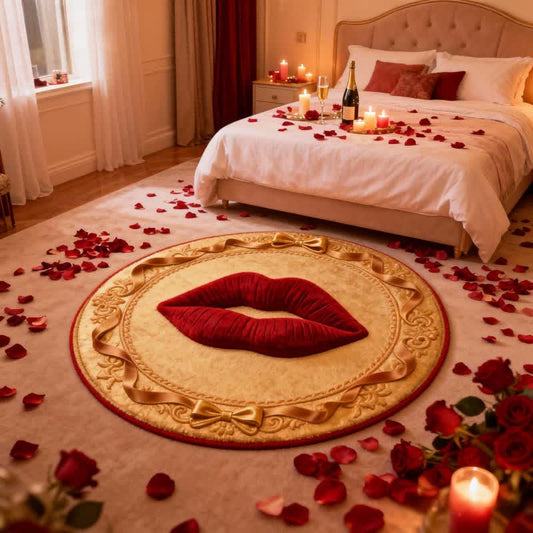 Red Lip 3D Effect Rug - 55" x 55" - image 0