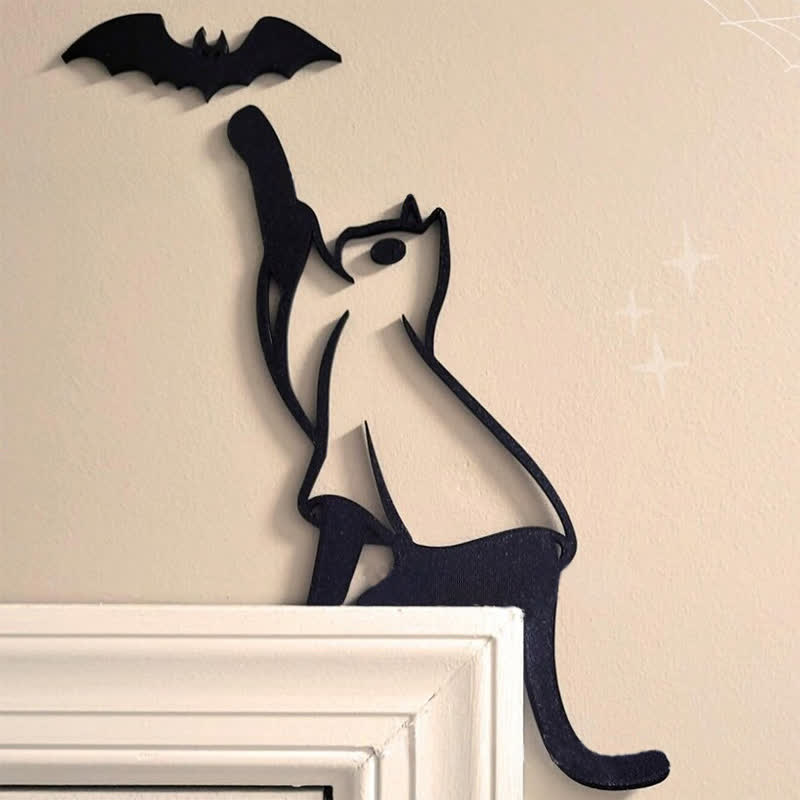 Bat Black Cat Door Frame Decor - image 0
