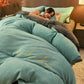 Sweet Home Printed Plush Bedding Set(4PCS) - Lake Blue - King - image 6