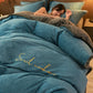 Sweet Home Printed Plush Bedding Set(4PCS) - Blue - King - image 7
