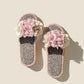 Chiffon Floral Linen House Slippers - image 3