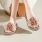 Chiffon Floral Linen House Slippers - image 10