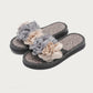Chiffon Floral Linen House Slippers - Blue - 2XL - image 8