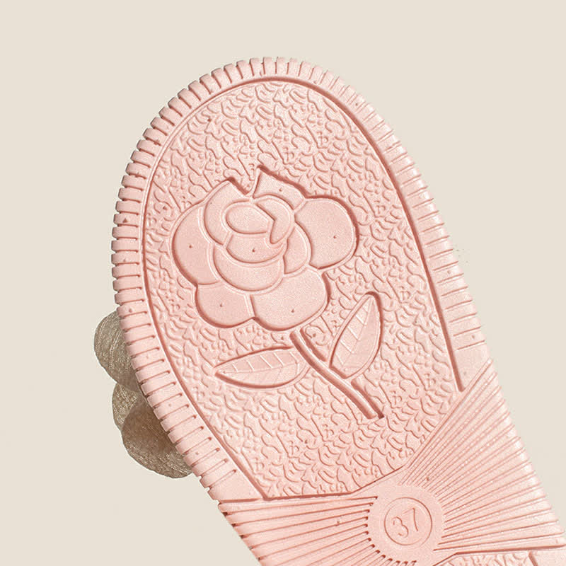 Chiffon Floral Linen House Slippers - image 7