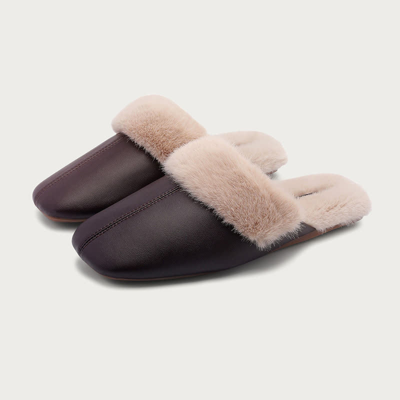 Simple Solid Plush House Slippers - Dark Coffee - 2XL - image 11