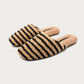 Striped Plush Warm House Slippers - Coffee&Black - 2XL - image 11