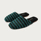 Striped Plush Warm House Slippers - Green&Black - 2XL - image 9