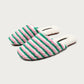 Striped Plush Warm House Slippers - Green&Pink - L - image 6