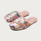 Retro Floral Embroidered Plush House Slippers - Pink - L - image 9