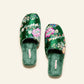 Retro Floral Embroidered Plush House Slippers - image 5